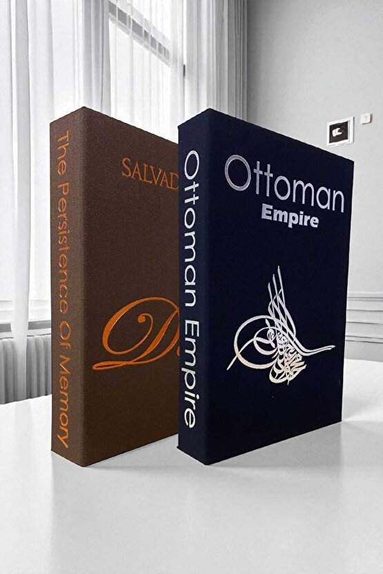 2’li Kumaş Kaplı Kitap Görünümlü Dekoratif Kutu | Hediye & Takı Kutusu