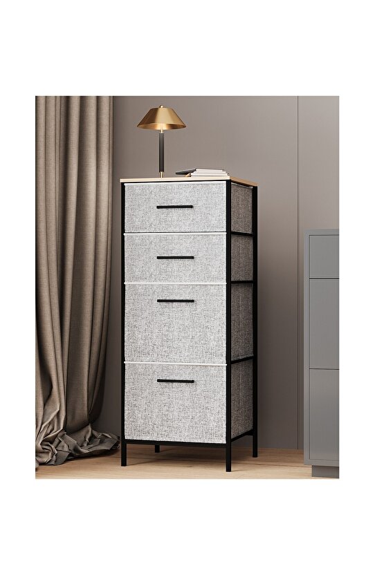 Çok Amaçlı Dolap 4 Çekmeceli Komodin Sehpa