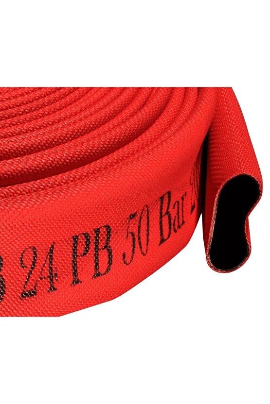 6 İÇİ KAUÇUK DIŞI PU KAPLI KIRMIZI 30 METRE YANGIN HORTUMU TS 9222 SERTİFİKALI