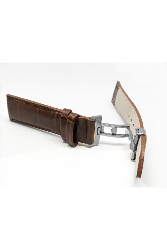 Hertür Saate Uygun  Kelebek  Toka   22 mm  Kahverengi   Kordon ....