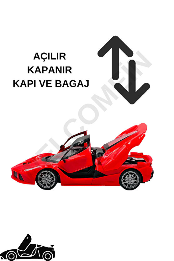 Oyuncak Kapıları Ve Bagajı Açılan Uzaktan Kumandalı Drift Arabası Süper Hızlı 1:16 Işıklı Spor Araba
