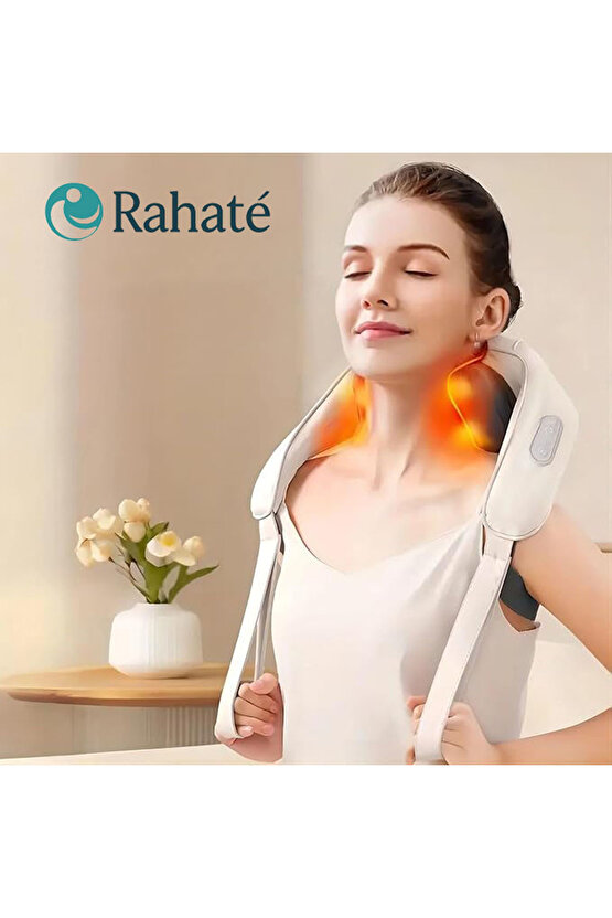 Rahaté – Dokunuş Hissi Veren Şarjlı Isıtmalı Masaj Aleti (Ovmalı Boyun, Sırt ve Bacak Masaj Cihazı)