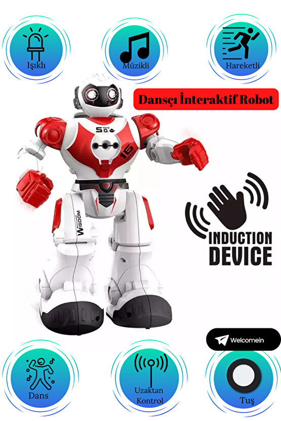 Uzaktan Kumandalı Full Fonksiyon Şarjlı Işıklı ,Sesli Dansçı İnteraktif Robot +3