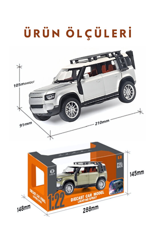 Çek-Bırak Lüks Range, Buhar Çıkaran Sesli Işıklı Kapıları ve Bagajı Açılabilen Oyuncak Araç Die-Cast