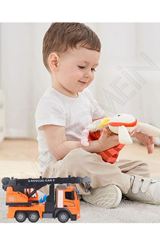 Oyuncak 2.4GHz Full Fonksiyon Uzaktan Kumandalı 1:12 Ölçek Işıklı ve Sesli Şarjlı Vinç İnşaat Aracı