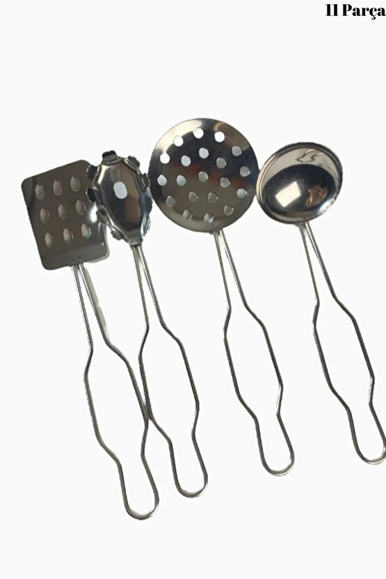 Oyuncak 11 Parça Metal Emaye Tencere Ve Tava Seti Paslanmaz Tava