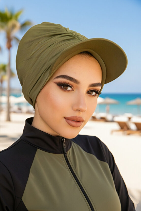 Haki Havuz - Deniz Şapkası  Mayo Üstüne Kullanılabilir