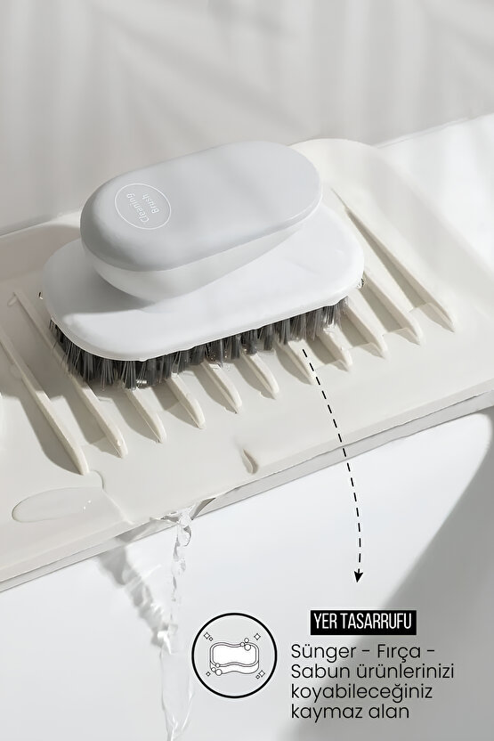 Elastik Musluk Matı Su Tutucu Düzenleyici Kaydırmaz Taban Organizer Mutfak Banyo Lavabo