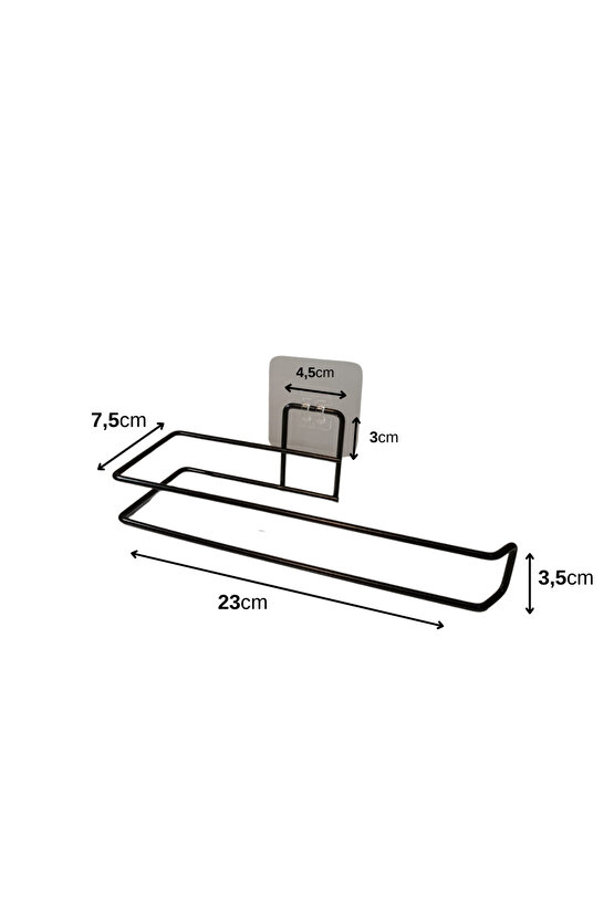 Kendinden Yapışkanlı Metal Rulo Kağıt Havluluk - Banyo Mutfak Havluluğu - Siyah