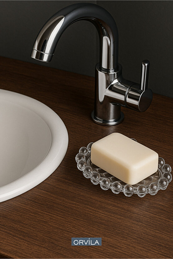 Şeffaf Sabunluk - Silikon Kalıp Sabun Kurutucu Altlık - Lavabo Kenarı Katı Sabun Tutucu