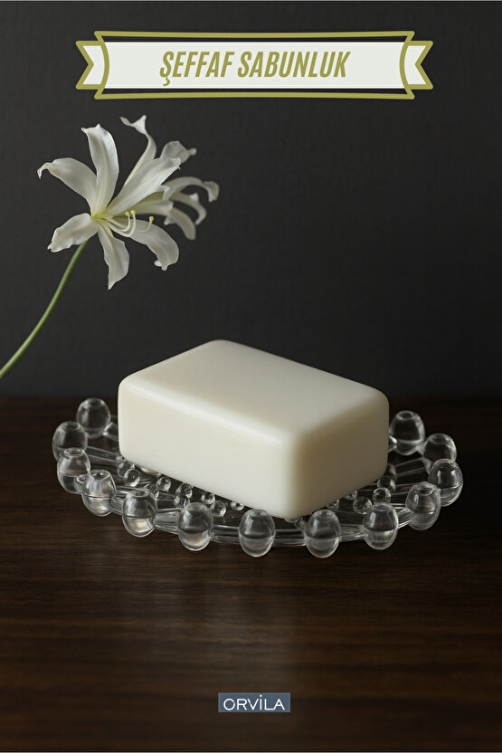 Şeffaf Sabunluk - Silikon Kalıp Sabun Kurutucu Altlık - Lavabo Kenarı Katı Sabun Tutucu