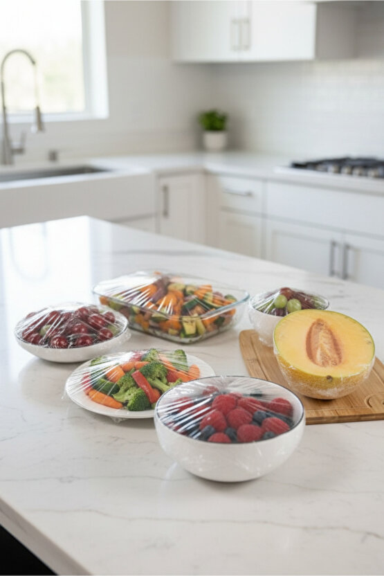 100lü Tazeliği Koruyan Tencere ve Tabak Bonesi Çok Amaçlı Kapak Gıda Bonesi Tek Kullanımlık