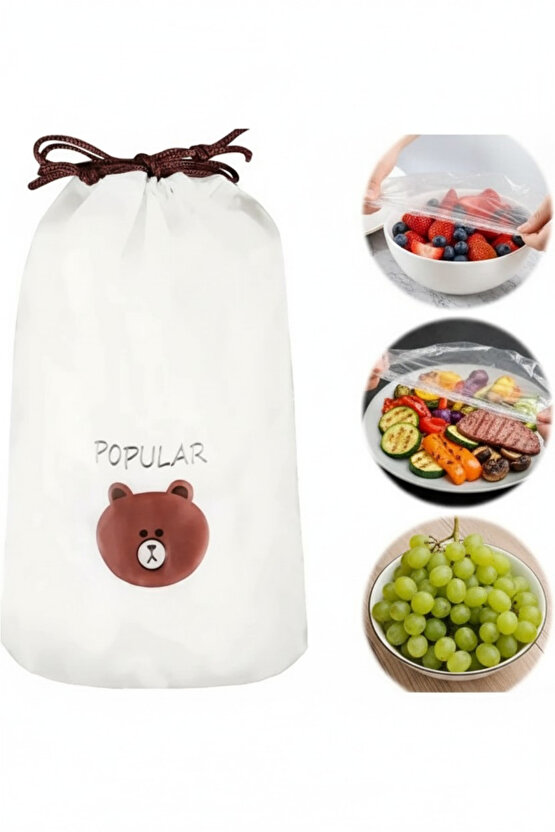 100lü Tazeliği Koruyan Tencere ve Tabak Bonesi Çok Amaçlı Kapak Gıda Bonesi Tek Kullanımlık