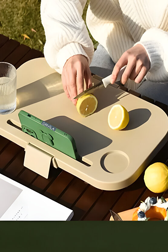 Katlanır Piknik Seti | Masalı Silikon Sepet Kamp Çantası