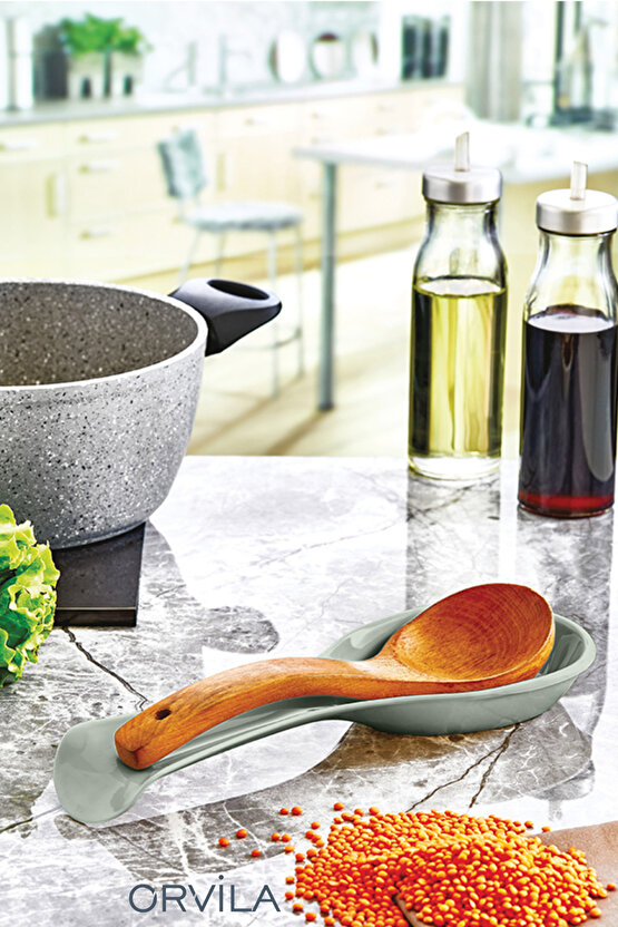 Tezgah Üstü Kepçe Ve Kaşık Altlığı Düzenleyici Organizer - 28 Cm