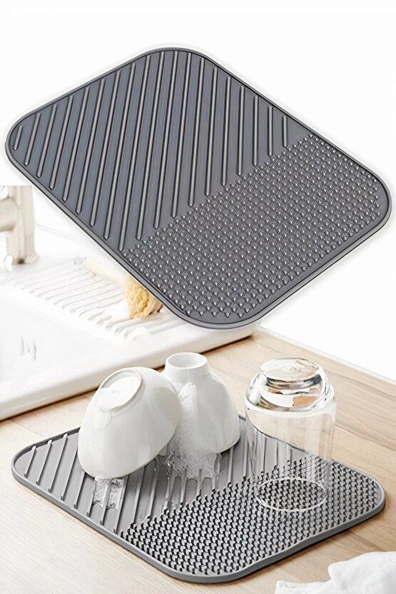 Silikon Su Toplamaz Bulaşıklık Matı Bulaşık Kurutma Matı