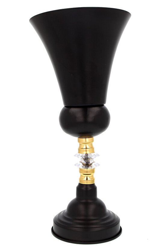 Dekoratif Siyah Renk Taşlı Kupa Vazo Söz Nişan Düğün Konsept