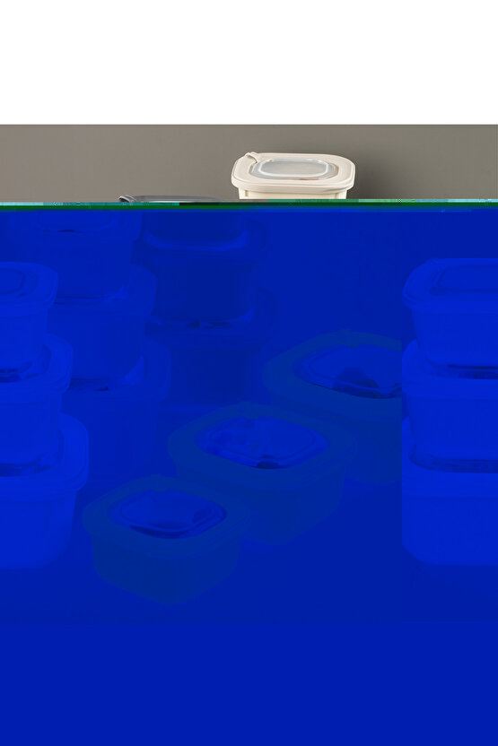 3lü Mikrodalga Ve Difrize Uygun Vip Kapaklı Zarif Özel Saklama Kabı Seti Mavi