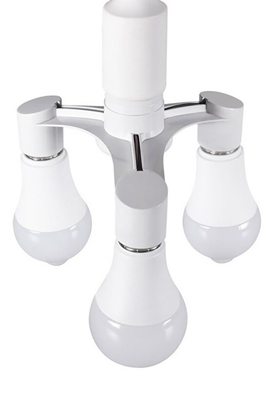 E27 3Lü Duy Çoğaltıcı - Lamba Duy Çoklayıcı - E 27 3 In 1 Ampul Duy Çoğaltma Studio Lamp