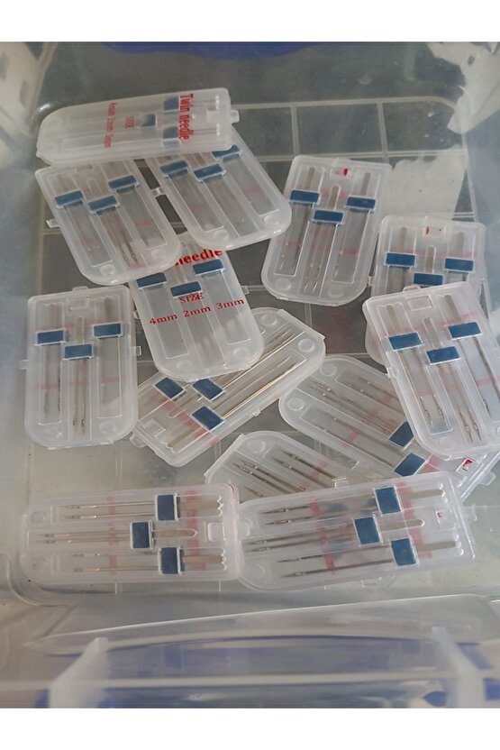 SİNGER BEKO ZETİNA JANOME ORİJİNAL KUTUSUNDA( 2mm-3mm-4mm çiftli nervür iğnesi takımı)