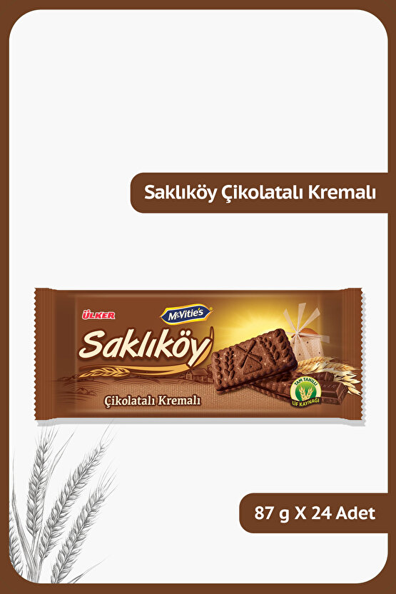 SAKLIKÖY Kakaolu Yulaflı Bisküvi - 87 gram - 24 Adet