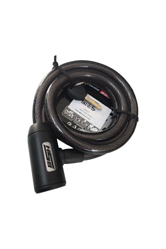 Bisiklet Çelik Halat Kilit 15x1500 Siyah A+++kalite Kilit 1,5 Mt