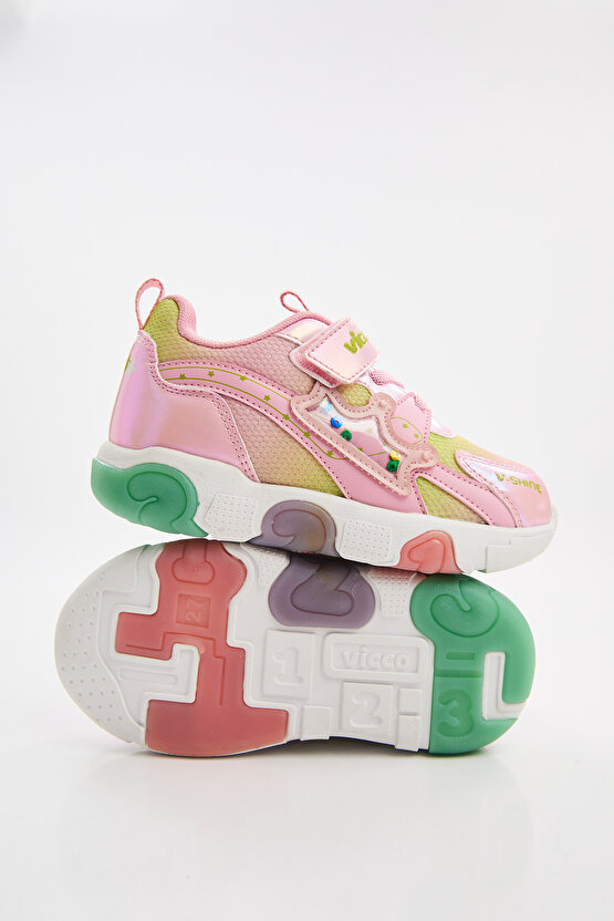 Queen Işıklı Kız Bebek Pudra Spor Ayakkabı