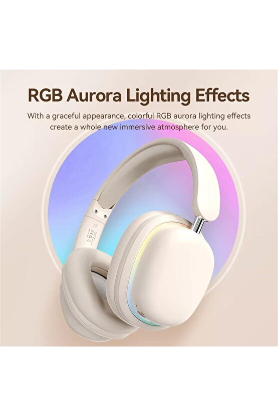 BLUETOOTH 5.3 KULAKLIK RGB LED IŞIKLI ÇIKARILABİLİR MİKROFONLU OYUN MÜZİK FİLM İÇİN ŞARJLI KULAKLIK