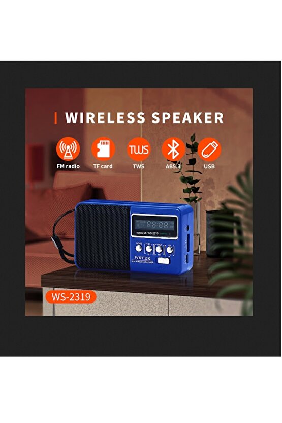 Mini Fm Radyo Şarjlı Bluetooth Speaker Sd Kart Usb Girişli Kablosuz Hoparlör Deprem Radyosu