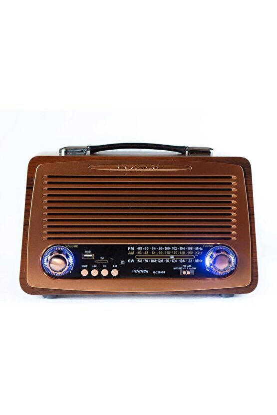 NOSTALJİK RADYO BLUETOOTH SPEAKER ŞARJLI SD KART USB GİRİŞLİ MP3 ÇALAR KABLOSUZ HOPARLÖR