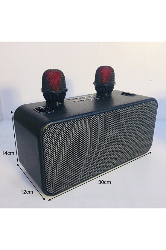 186PRO ÇİFT MİKROFONLU BLUETOOTH SPEAKER KABLOSUZ ŞARJLI KARAOKE HOPARLÖR