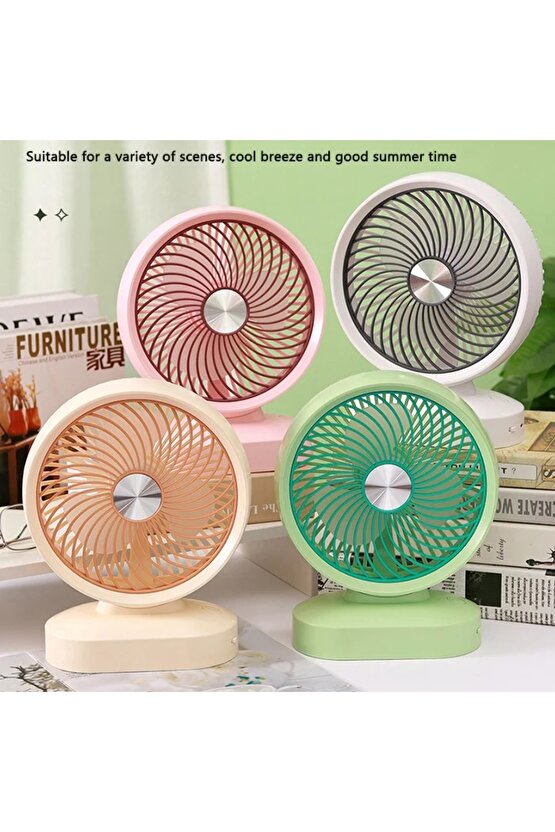 Masaüstü Şarjlı Fan 3 Kademeli Taşınabilir Vantilatör Serinletici Mini Klima Fan