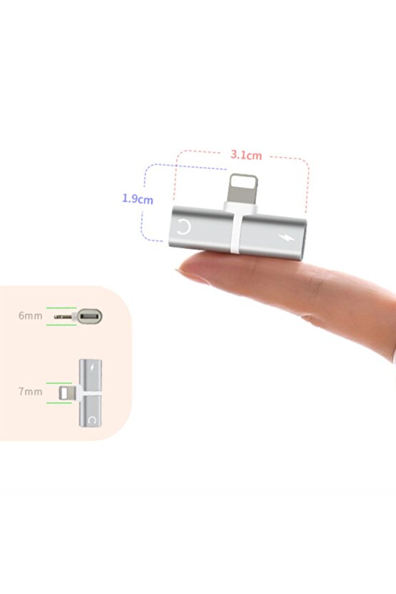 2 In 1 Lightning Splitter Şarj Ve Kulaklık Birarada Rz-018