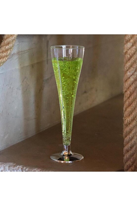 Şampanya Bardağı Metalize Altın Ayaklı 120 Ml - 6 Adet