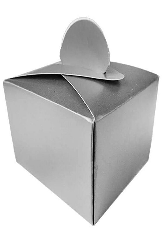 Lokum Kutusu Gold-gümüş Metalik 50li Kare Şeker Lokum Kutusu