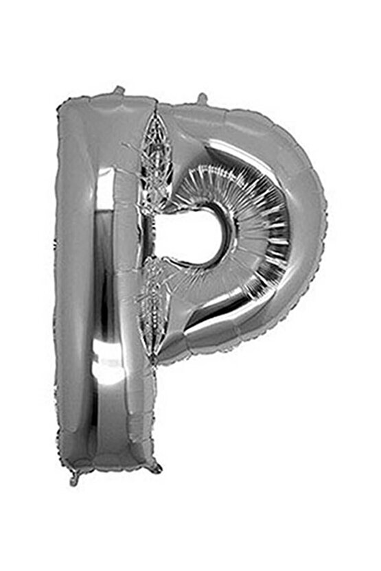 P Harf Silver Folyo Balon Harfli Helyum Balon 100 Cm Dev Boy