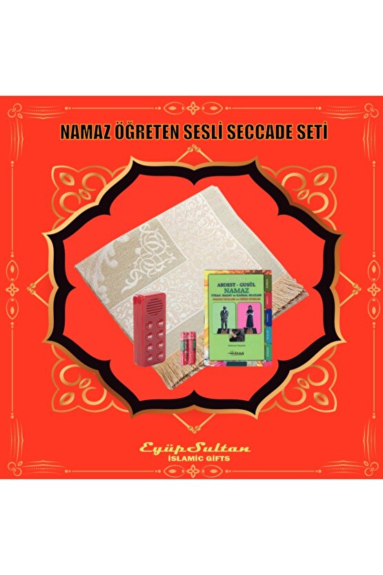 NAMAZ ÖĞRETEN SESLİ SECCADE (KIRMIZI NAMAZ ÖĞRETEN CİHAZ NAMAZ HOCASI KİTABI VE PİL HEDİYE)
