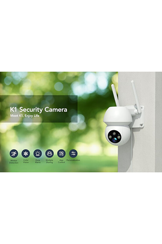 Sensörlü, Dış Mekan Akıllı Güvenlik Kameras, Elektrikle Çalışır, Su Geçirmez, Telefonla İzlenebilir