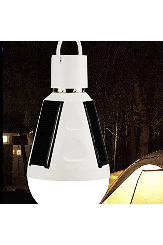 7 Watt güneş Enerjili - Şarjlı E27 Duy Led Ampul, Çok Kaliteli Solar, Güneş Enerjili Led Ampul