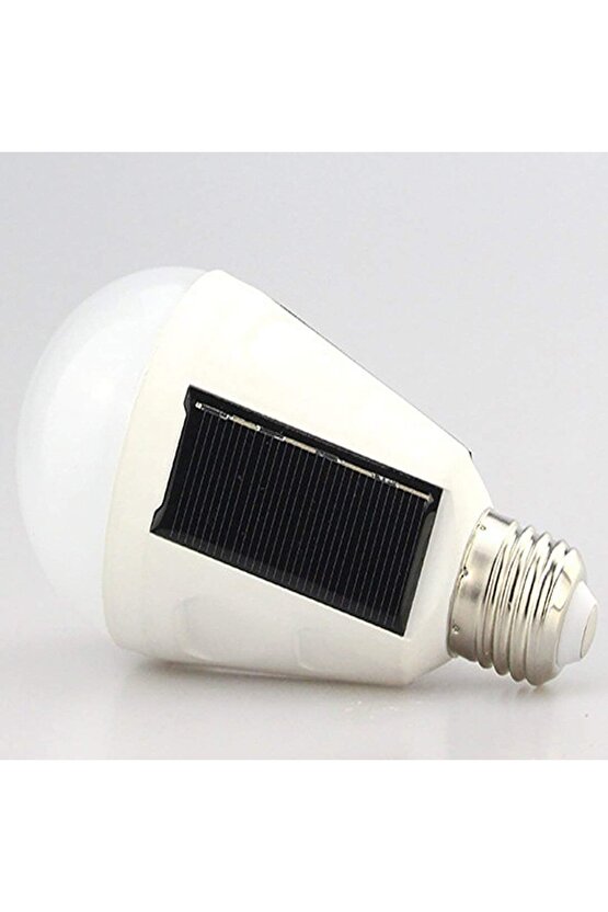 7 Watt güneş Enerjili - Şarjlı E27 Duy Led Ampul, Çok Kaliteli Solar, Güneş Enerjili Led Ampul