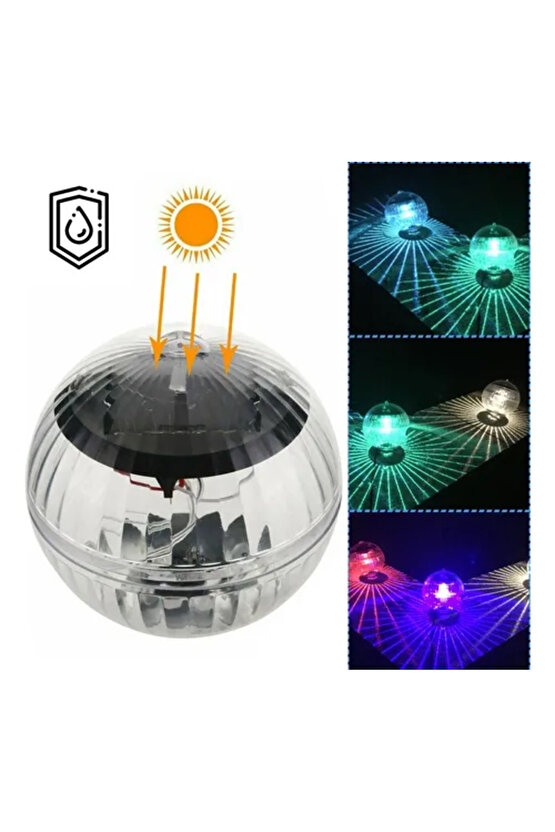 1 Adet Güneş Enerjisi İle Çalışır 4 Watt Solar RGB Havuz ve Çim Armatür, 4 Watt Solar RGB Top Aplik