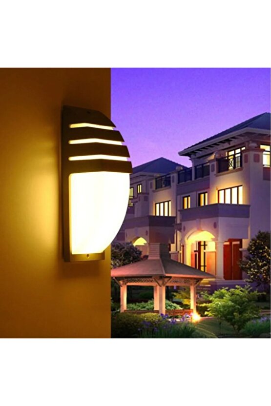 ekim aydınlatma GÜN IŞIĞI 3000K 24w Siyah Elips Yarı Panjurlu banyo,bahçe,balkon,teras Duvar Apliği