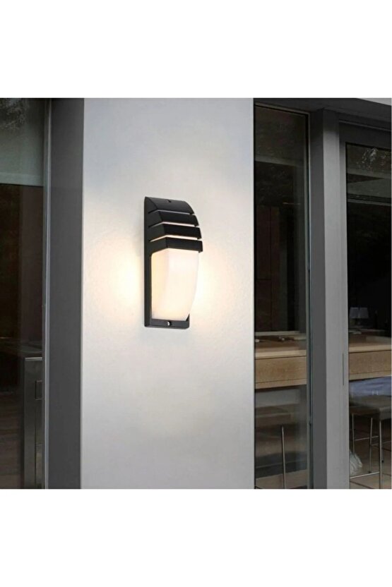 ekim aydınlatma GÜN IŞIĞI 3000K 24w Siyah Elips Yarı Panjurlu banyo,bahçe,balkon,teras Duvar Apliği