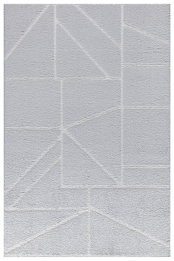 B094 Gri Kolay Kullanım Hav Toz Vermez Yumuşak Dokulu Uzun Tüylü Modern Shaggy Halı