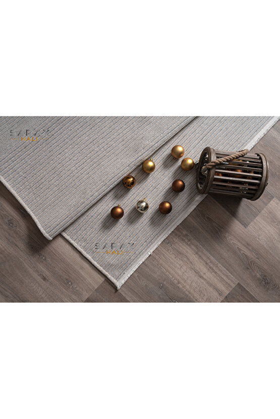 Dizayn Şönil Dokuma Kayma Yapmaz Makinede Yıkanabilir Leke Tutmaz Kesme Bohem Kilim Krem