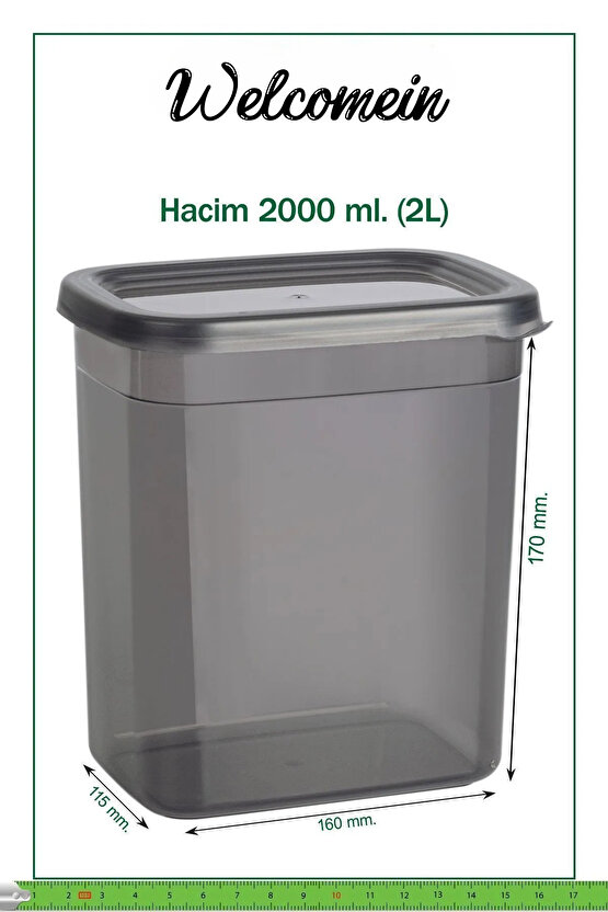 6 Adet 12 Parça Dikdörtgen 2 Litre Erzak Bakliyat Saklama Kabı Çeyiz Seti 20 Etiket Hediyeli