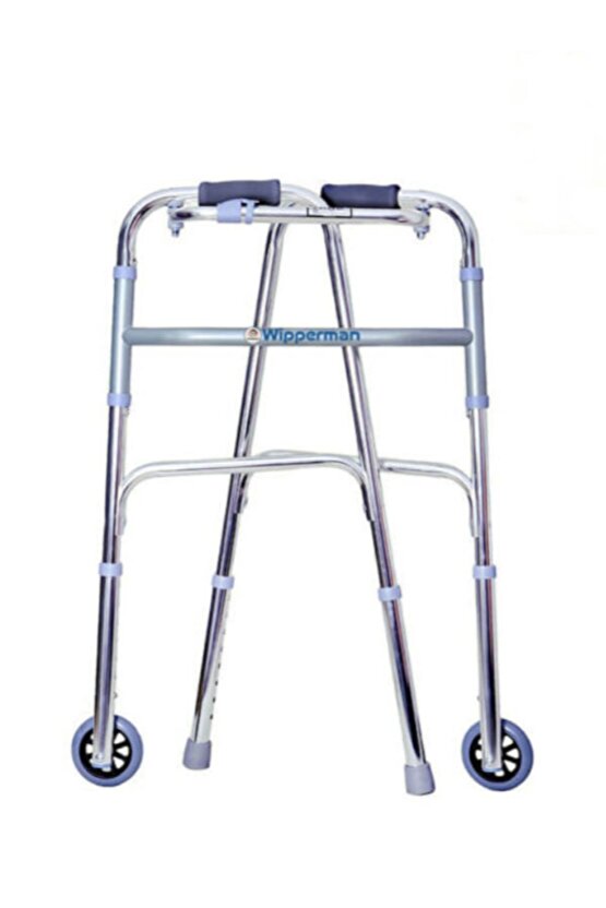 KAYMAYI ÖNLEYİCİ SİLİKON LASTİKLERİ OLAN İKİ TEKERLEKLİ WALKER YÜRÜTEÇ