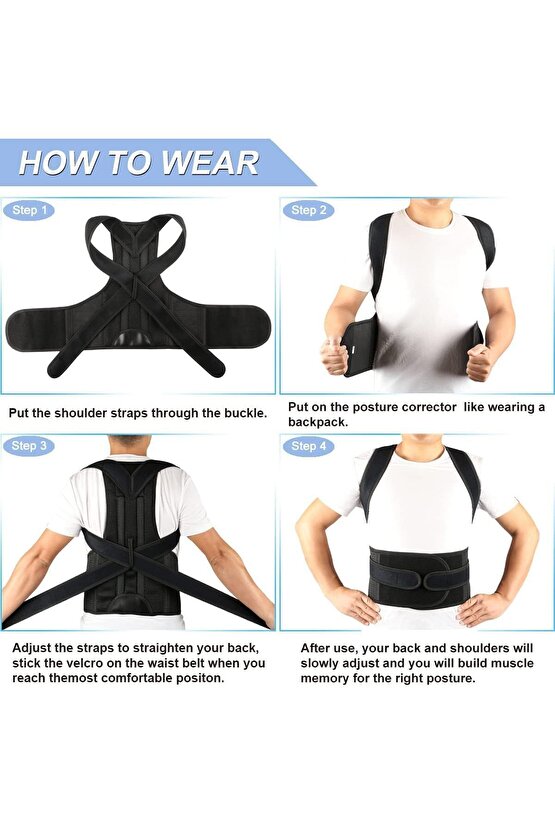 Dik Duruş Korsesi Postür Düzeltici Kamburluk Önleyici Çift Balenli Sırt Bel Destekli Kadın Erkek