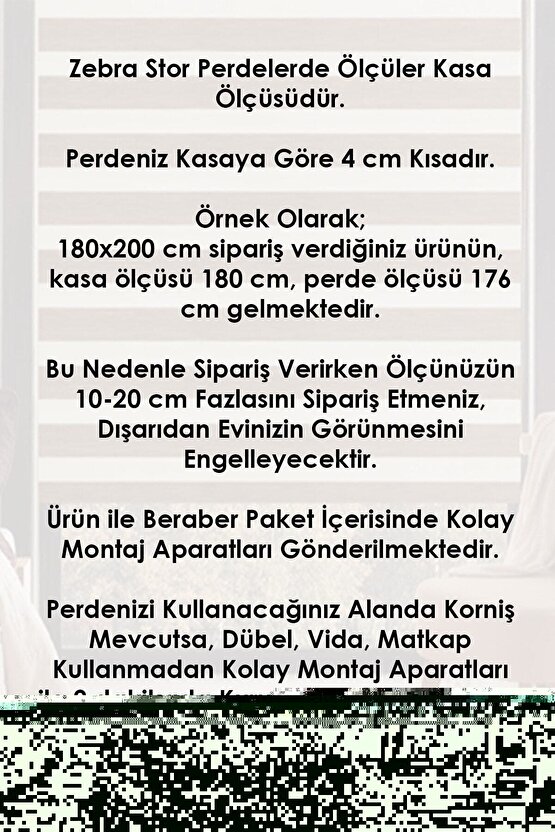 Stor Perde Krem Renk Dilimsiz