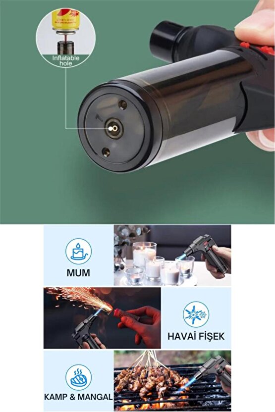 Mini Pürmüz Çakmak Doldurulabilir Depolu Çakmak Alev Ayarlı 1300 Derece